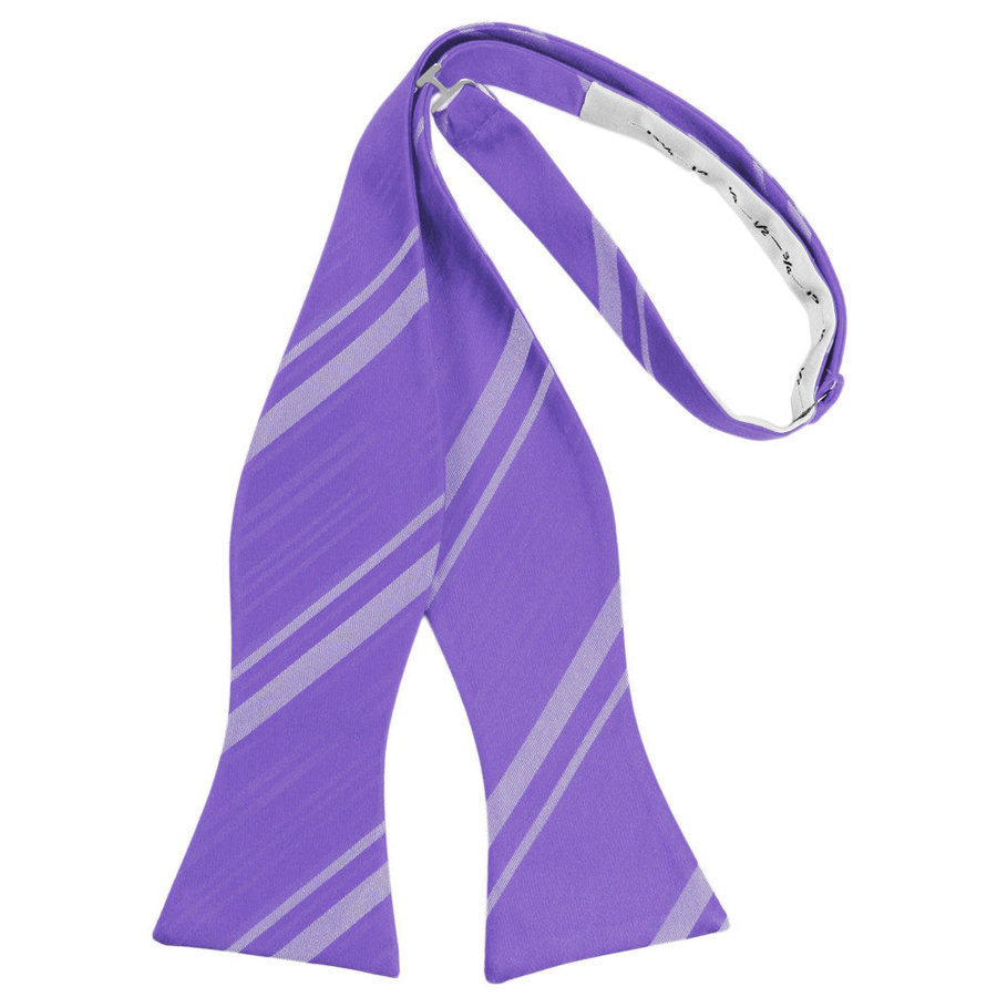Mens Striped Satin Freesia Self Tie Bow Tie