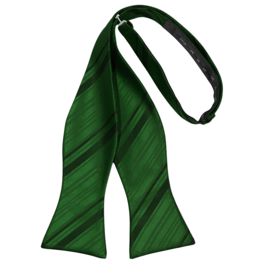 Mens Striped Satin Hunter Self Tie Bow Tie
