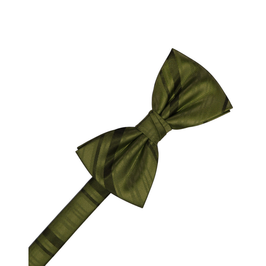 Mens Striped Satin Moss Formal Bow Tie