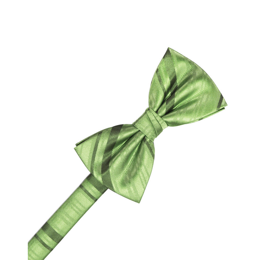 Mens Striped Satin Sage Formal Bow Tie