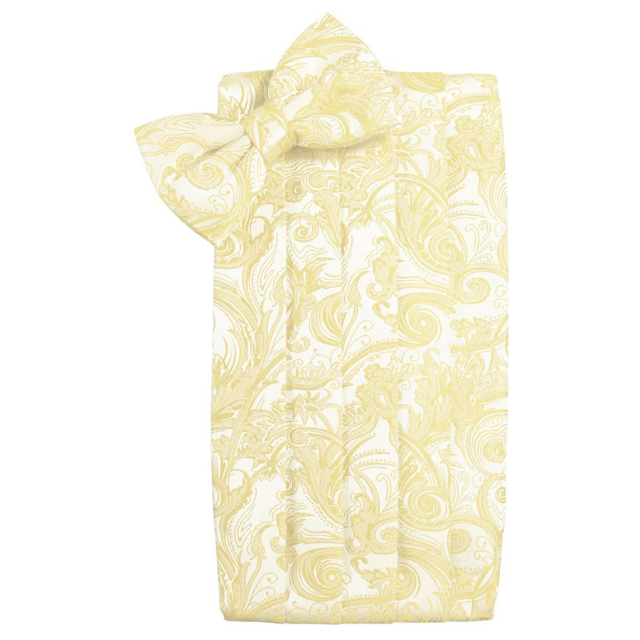 Mens Banana Tapestry Bow Tie and Cummerbund Set