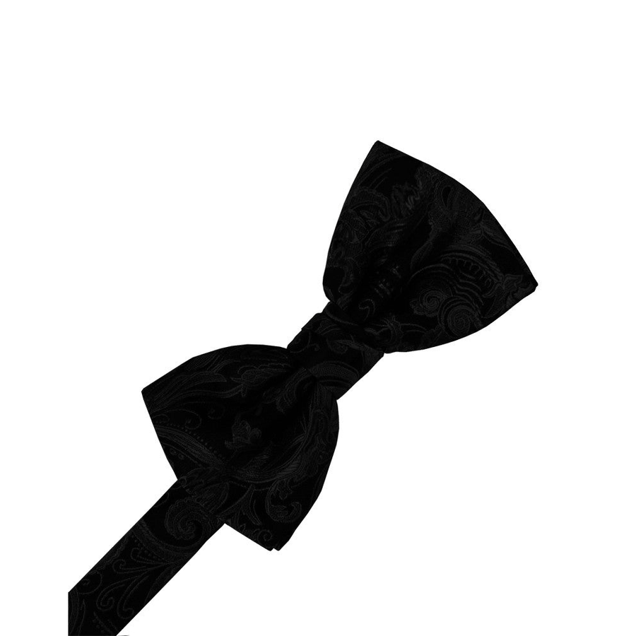 Mens Tapestry Silk Black Pre Tied Bow Tie