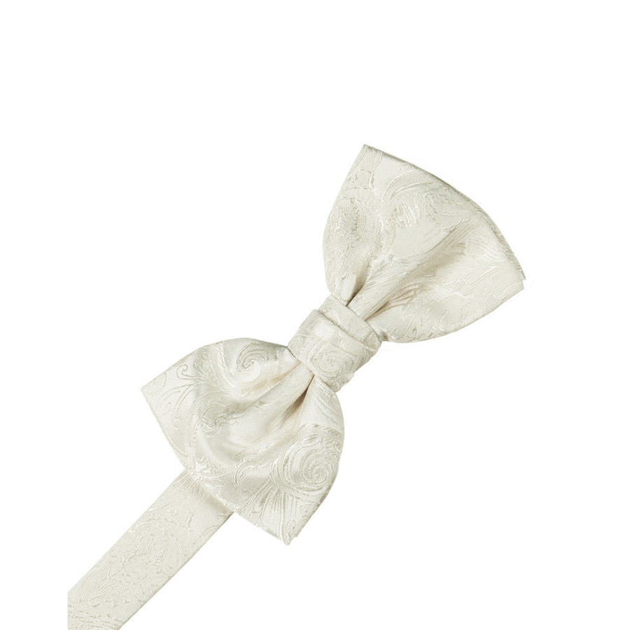 Mens Tapestry Silk Ivory Pre Tied Bow Tie