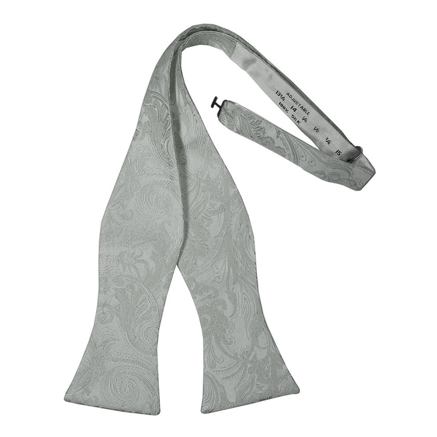 Mens Tapestry Silk Platnium Self Tie Bow Tie