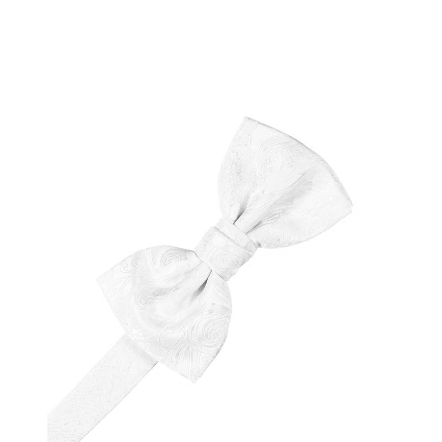 Mens Tapestry White Pre Tied Bow Tie