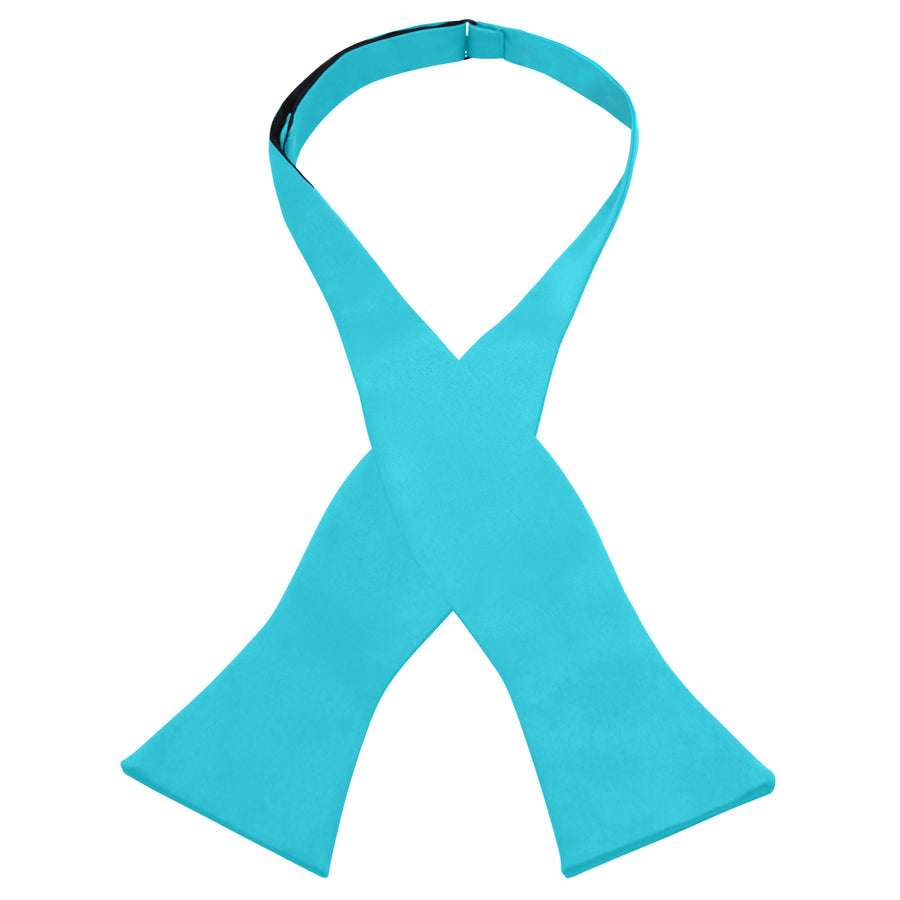 Men's Teal Self-Tie Satin Bow Tie