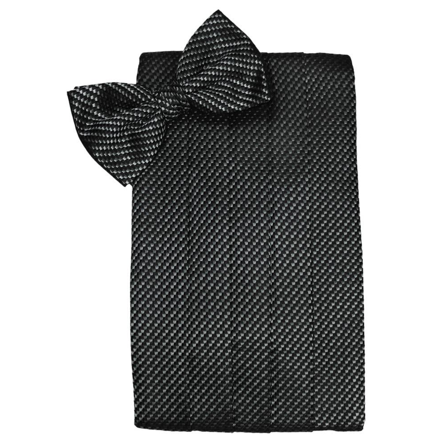 Mens Asphalt Venetian Bow Tie and Cummerbund Set