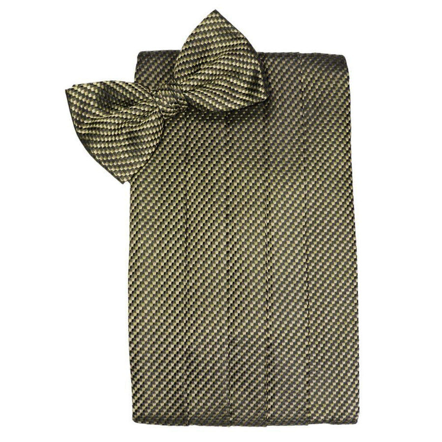 Mens Champagne Venetian Bow Tie and Cummerbund Set
