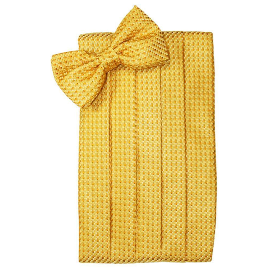 Mens Gold Venetian Bow Tie and Cummerbund Set