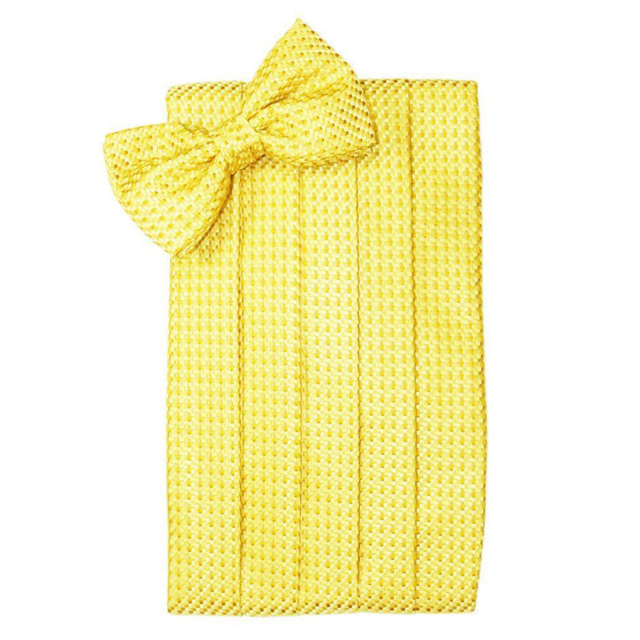 Mens Lemon Venetian Bow Tie and Cummerbund Set