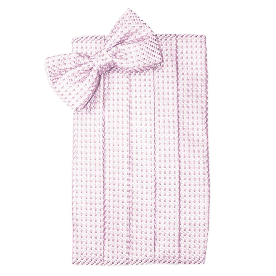 Mens Pink Venetian Bow Tie and Cummerbund Set