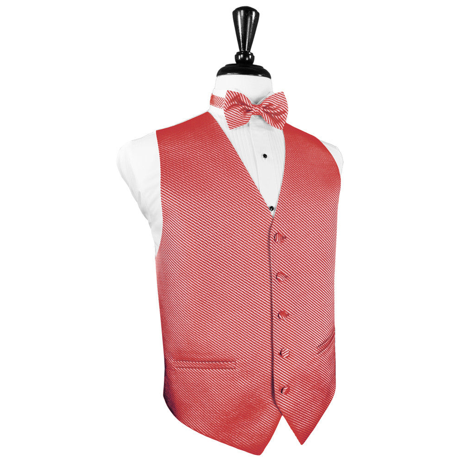 Dress Form Displaying A Red Venetian Mens Wedding Vest