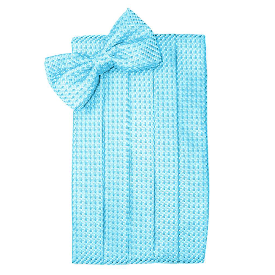 Mens Turquoise Venetian Bow Tie and Cummerbund Set