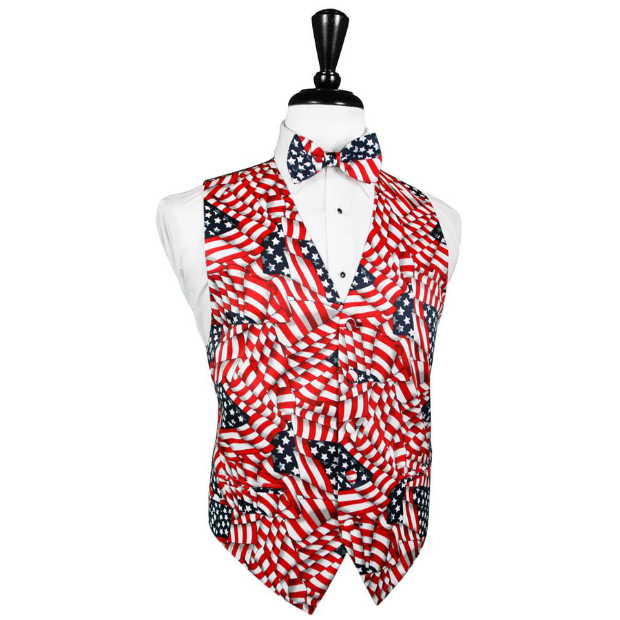 Dress Form Displaying A American Flag Mens Wedding Vest