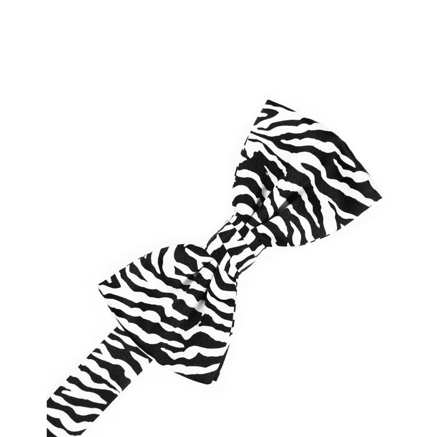 Mens Zebra Print Pre Tied Bow Tie